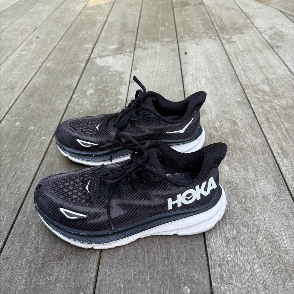 Hoka Women's Black and White Athletic Shoes
